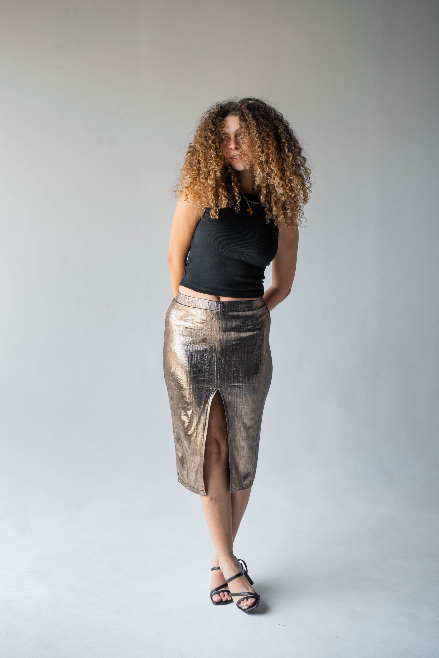 Disco Drama Skirt in Gold