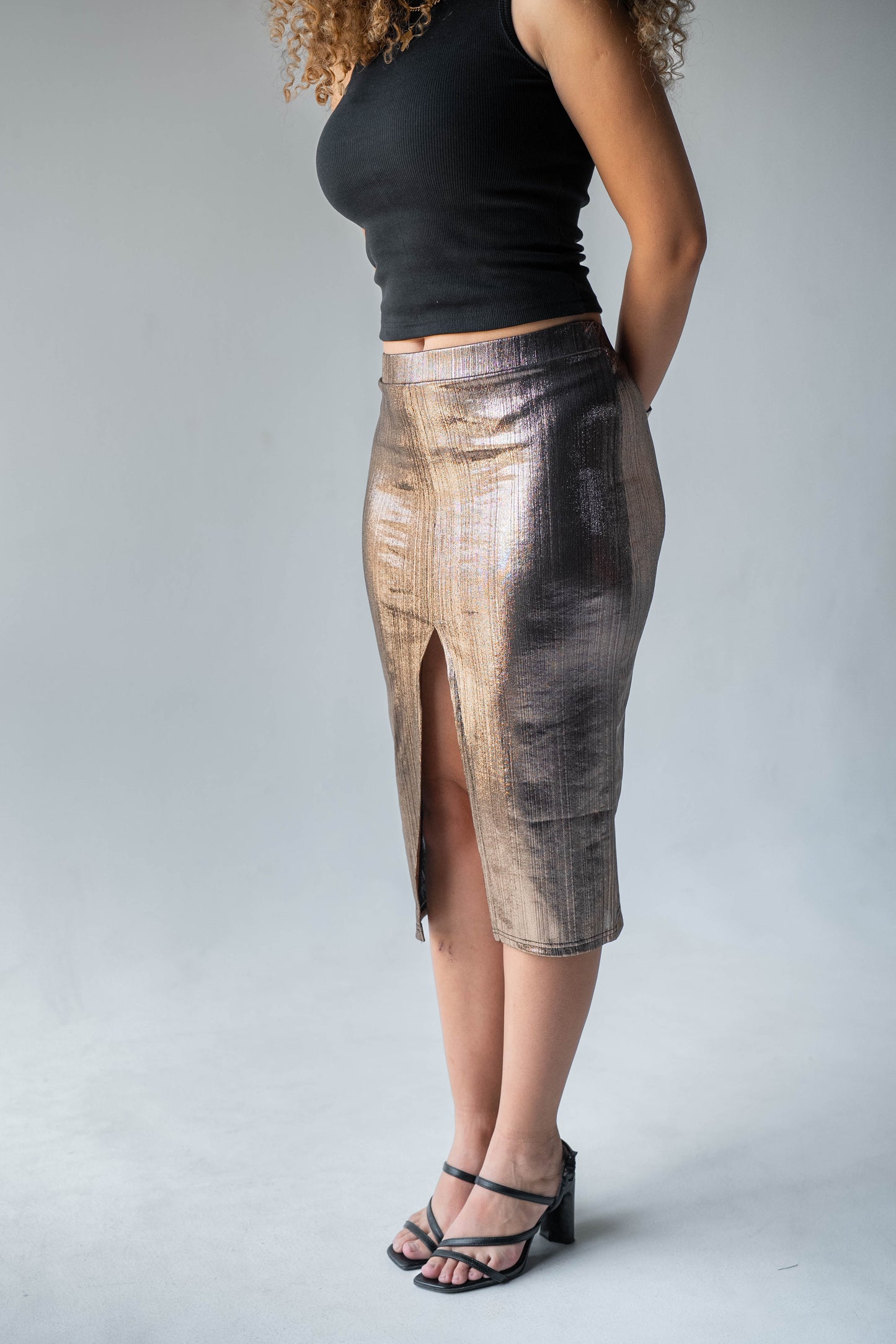 Disco Drama Skirt in Gold
