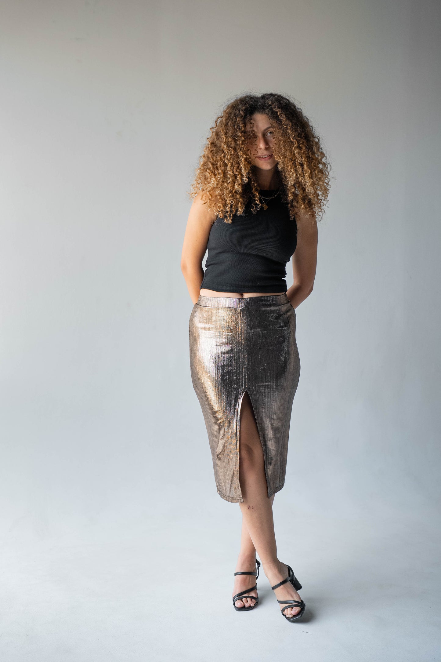 Disco Drama Skirt in Gold