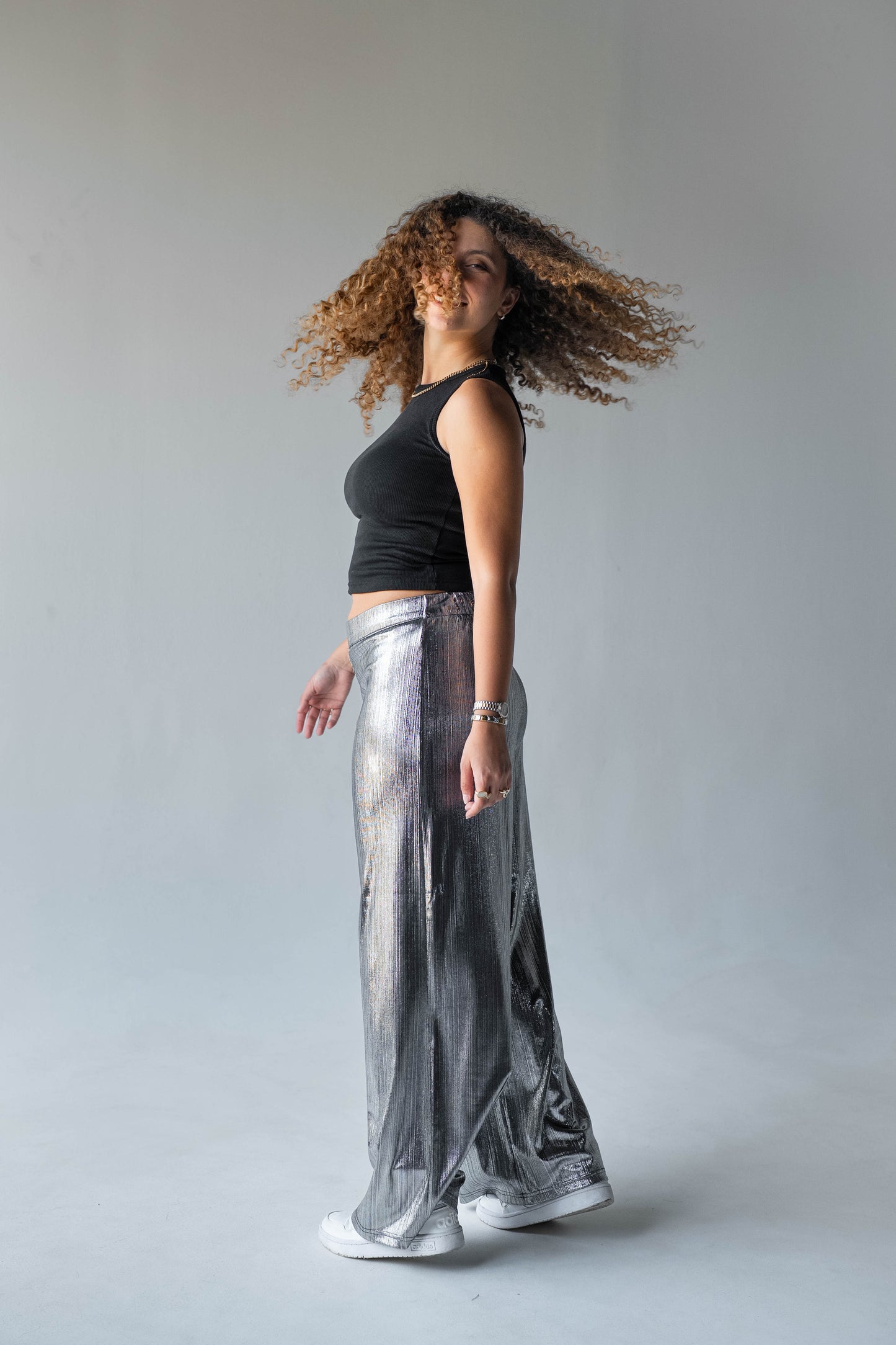Disco Drama Pants in Silver