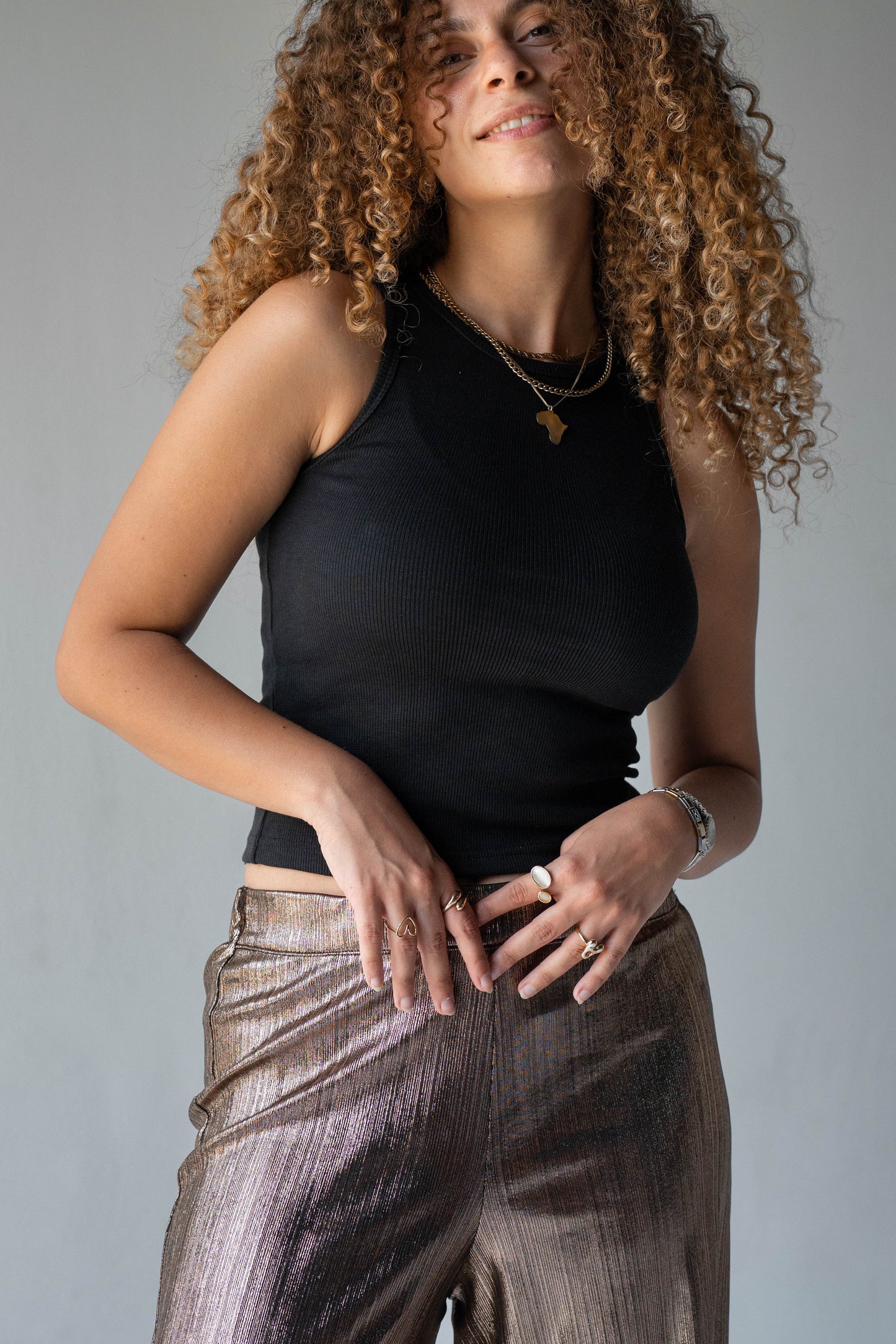 Disco Drama Pants in Gold