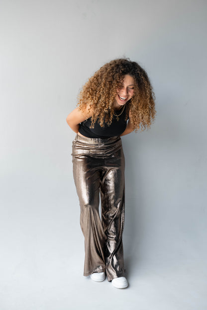 Disco Drama Pants in Gold