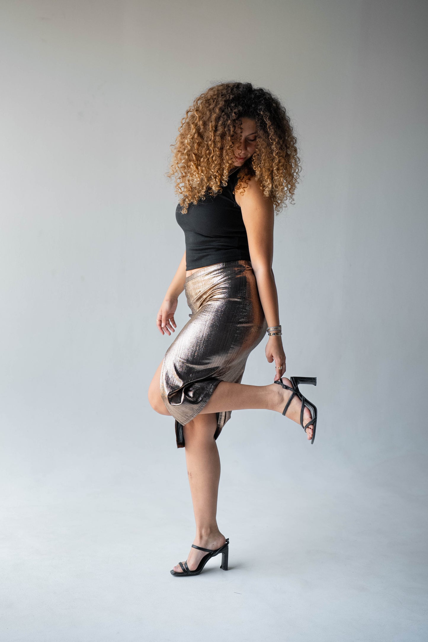 Disco Drama Skirt in Gold