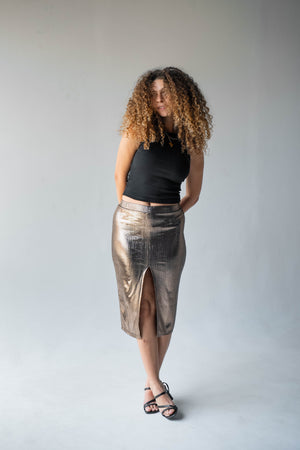 Disco Drama Skirt in Gold