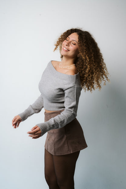 Cropped Soft Curve Knit
