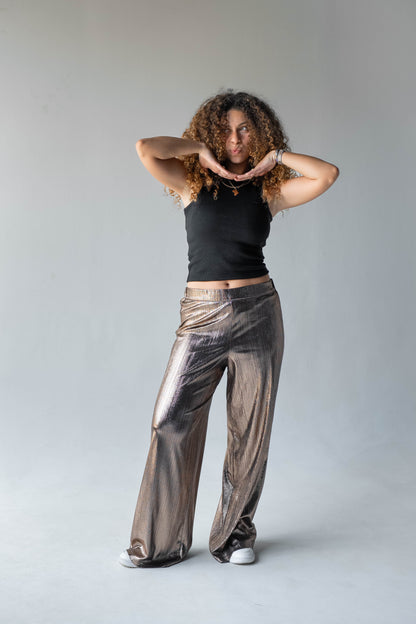 Disco Drama Pants in Gold