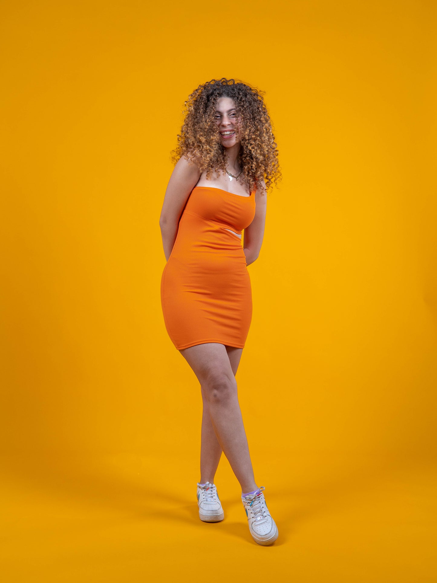 Cutout Orange Dress