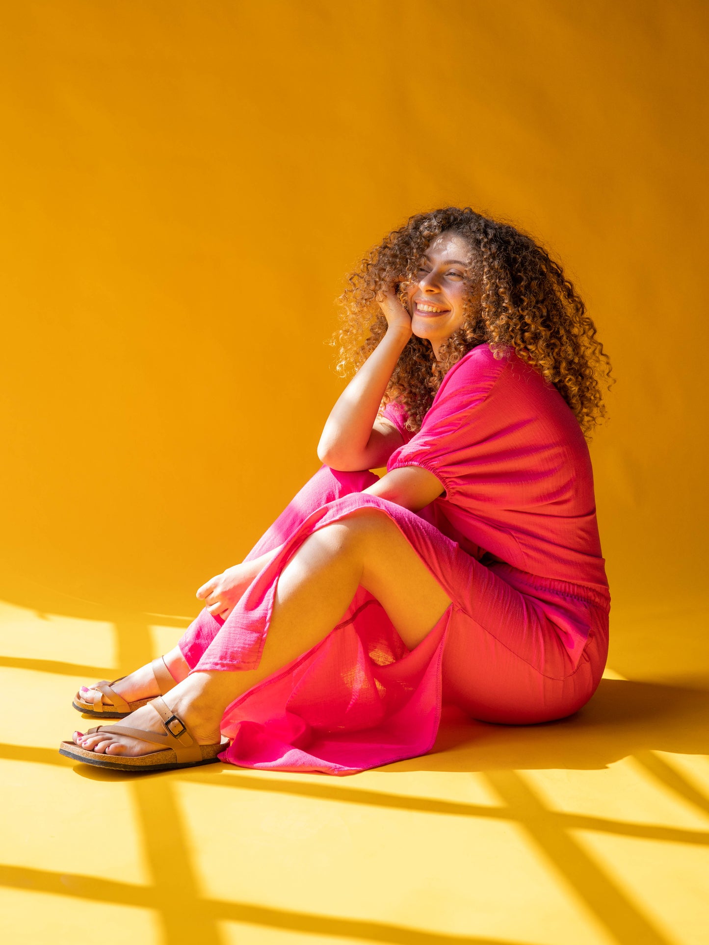 Hot Pink Side Slit Pants