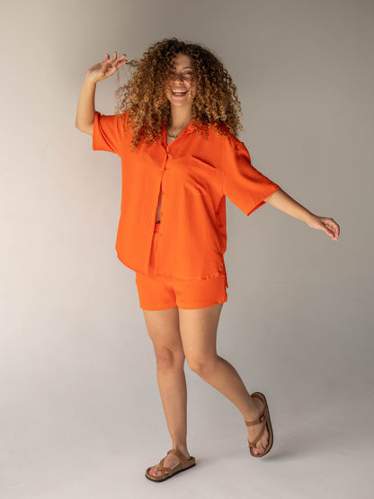 Fiery orange Short Set