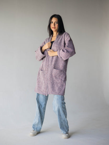 Oversized purple mist kimono