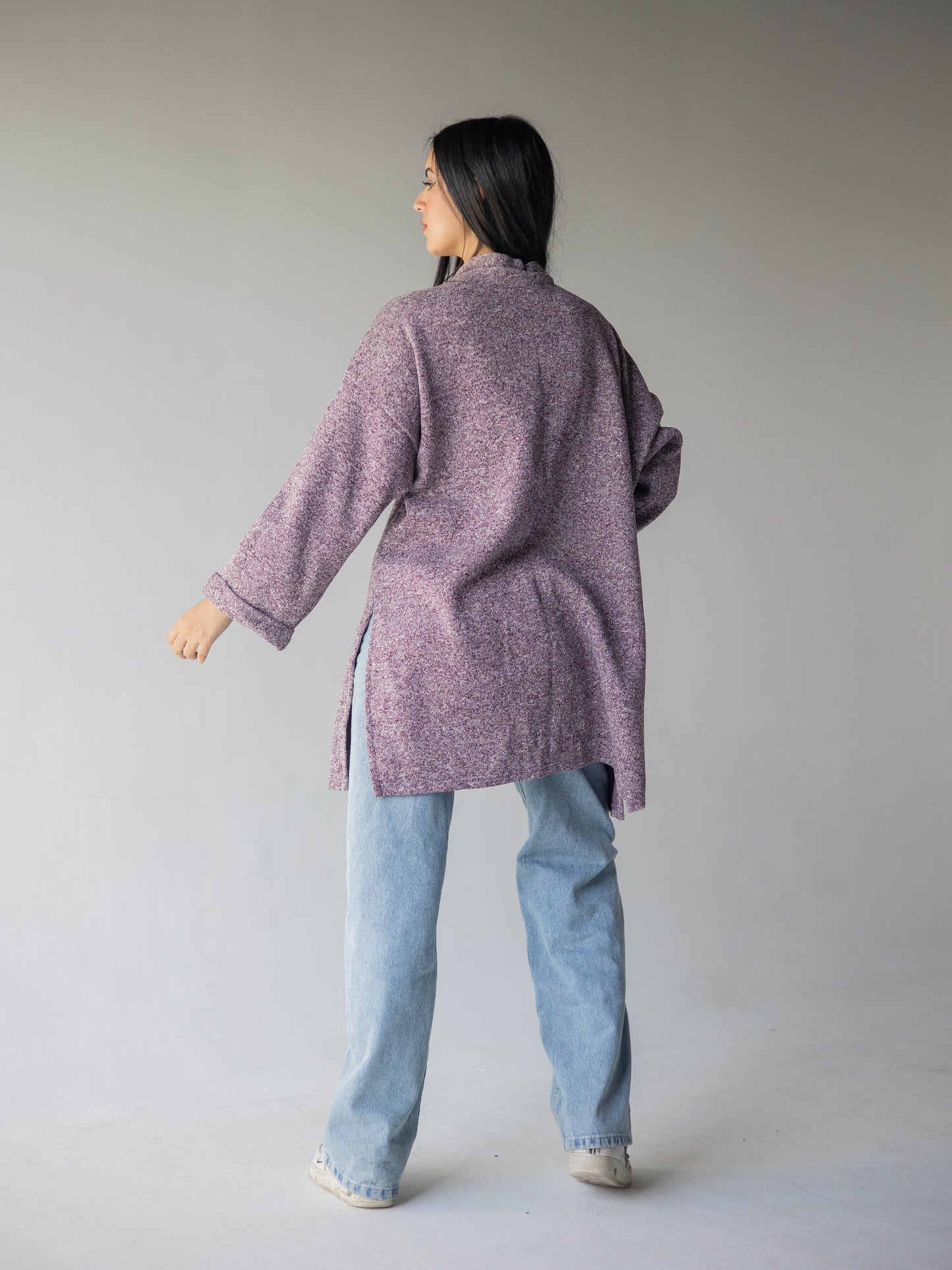 Oversized purple mist kimono