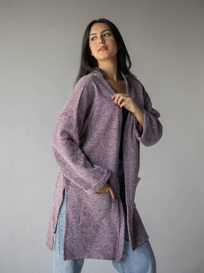 Oversized purple mist kimono