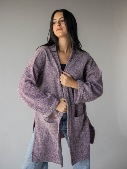 Oversized purple mist kimono