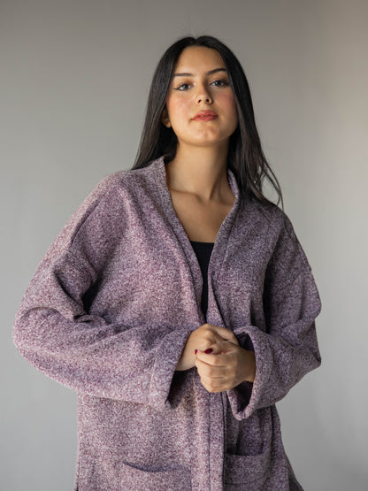 Oversized purple mist kimono