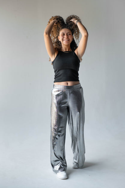 Disco Drama Pants in Silver
