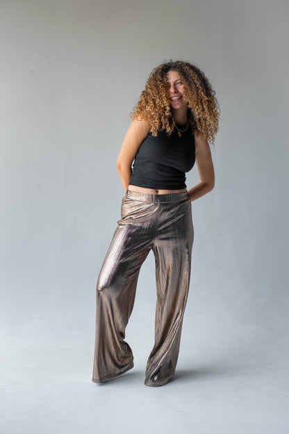 Disco Drama Pants in Gold