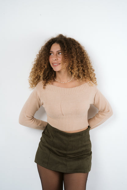 Cropped Soft Curve Knit