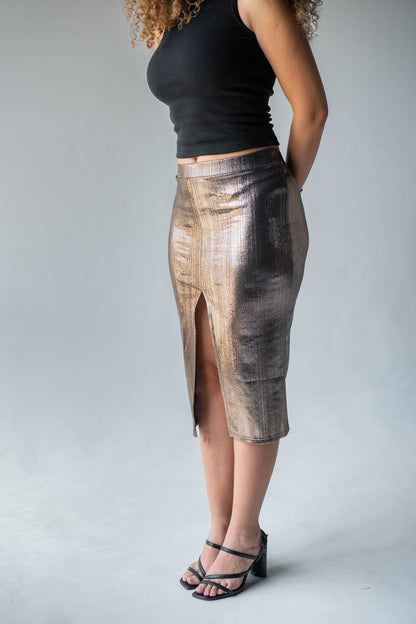 Disco Drama Skirt in Gold
