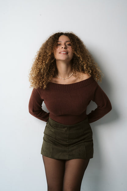 Cropped Soft Curve Knit