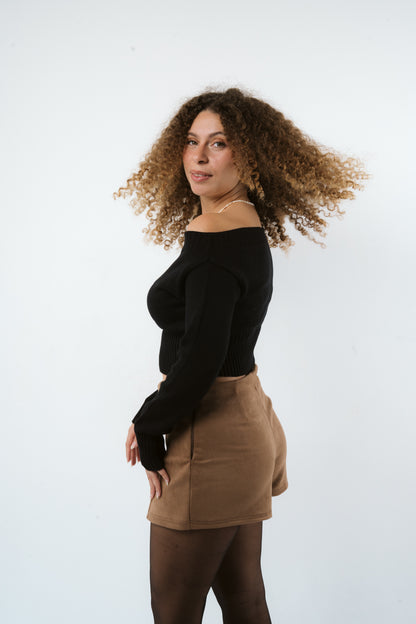 Cropped Soft Curve Knit