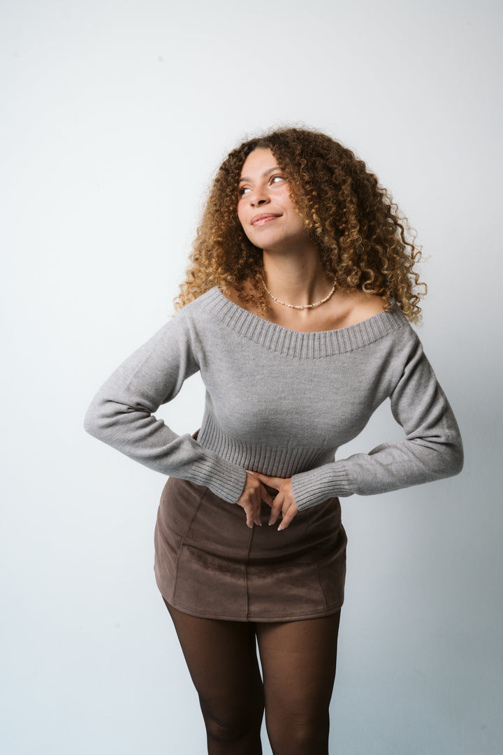 Cropped Soft Curve Knit