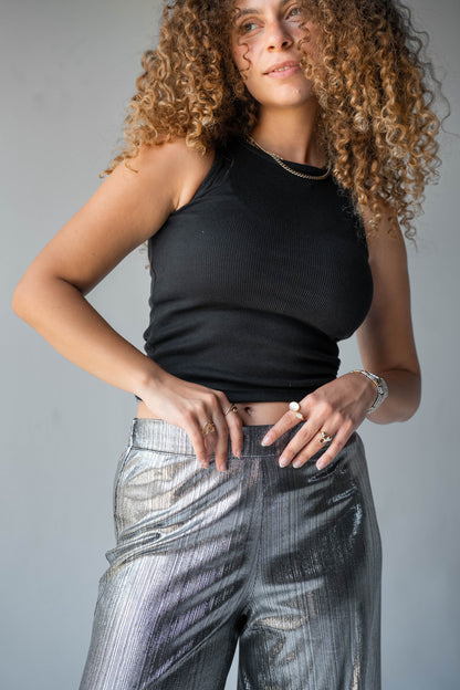 Disco Drama Pants in Silver