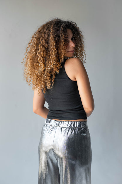 Disco Drama Pants in Silver