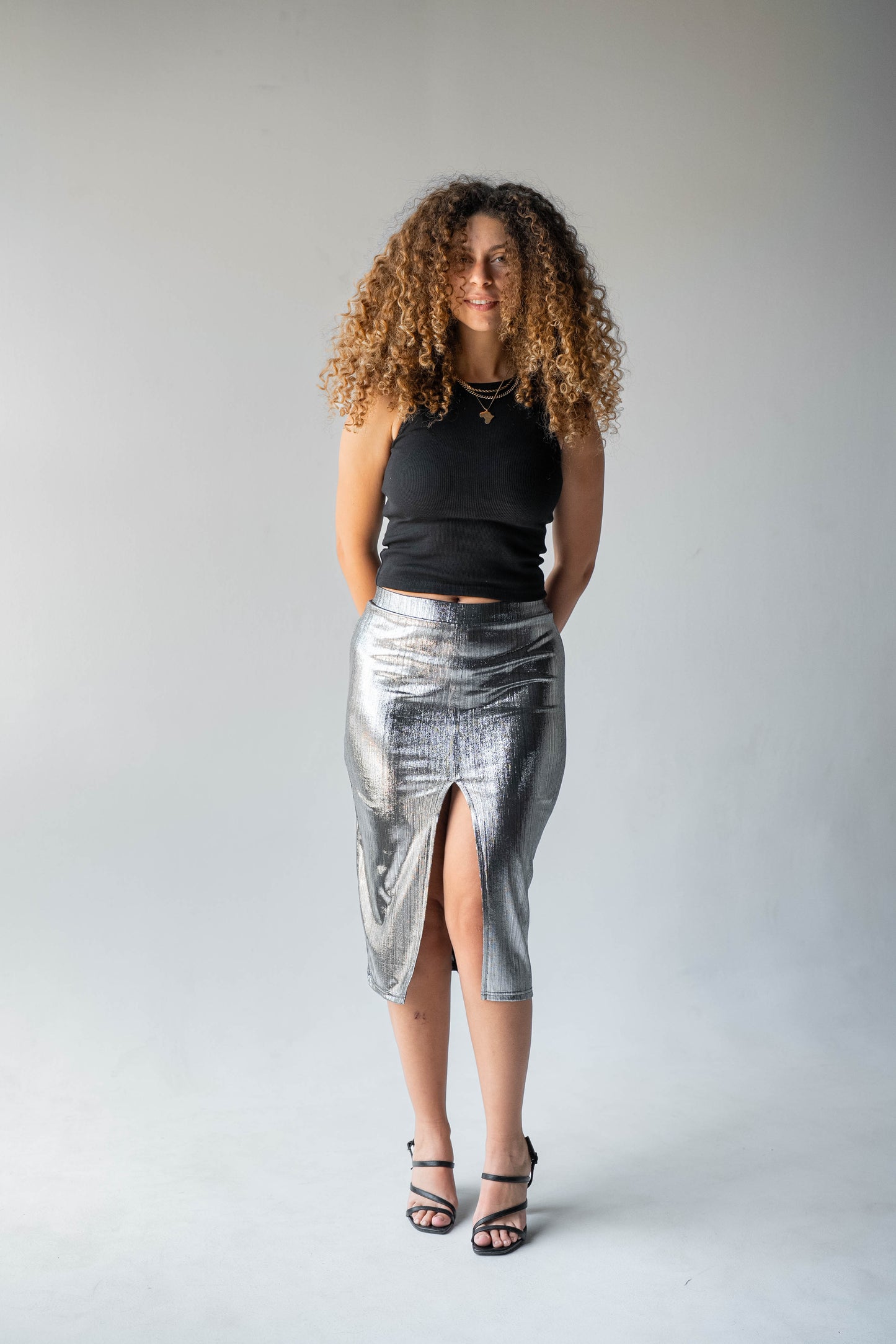 Disco Drama Skirt in Silver