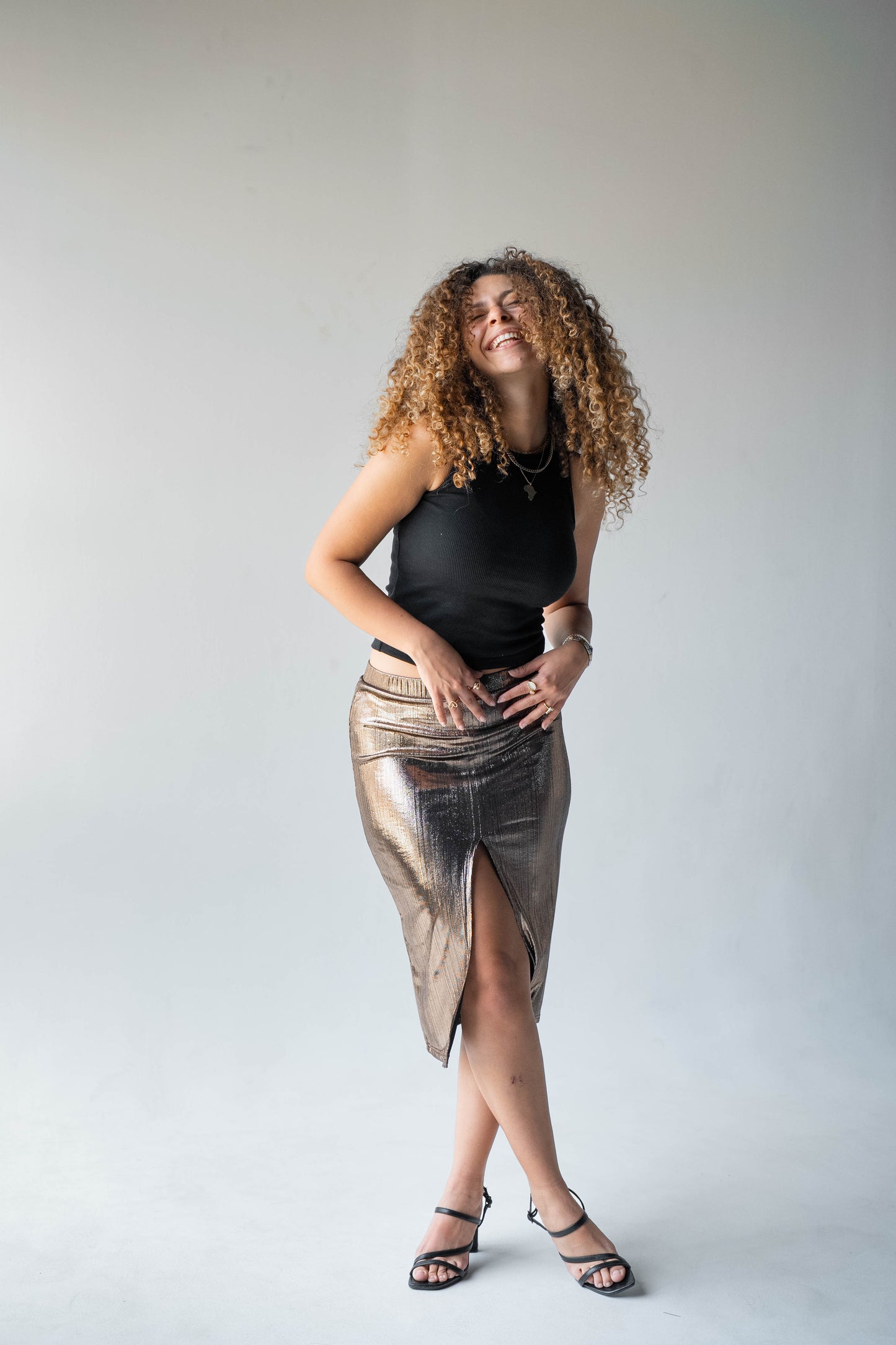 Disco Drama Skirt in Gold