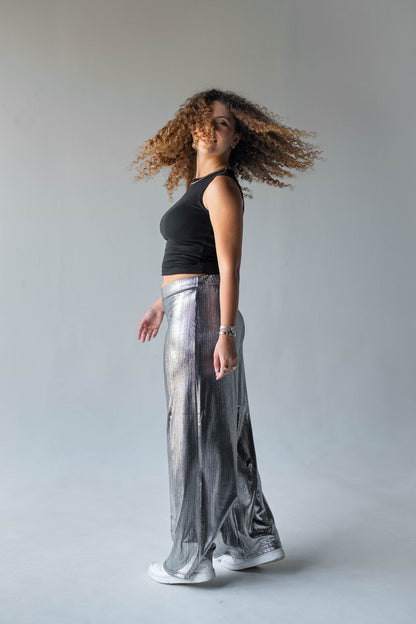Disco Drama Pants in Silver