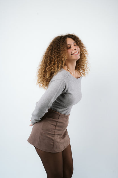 Cropped Soft Curve Knit