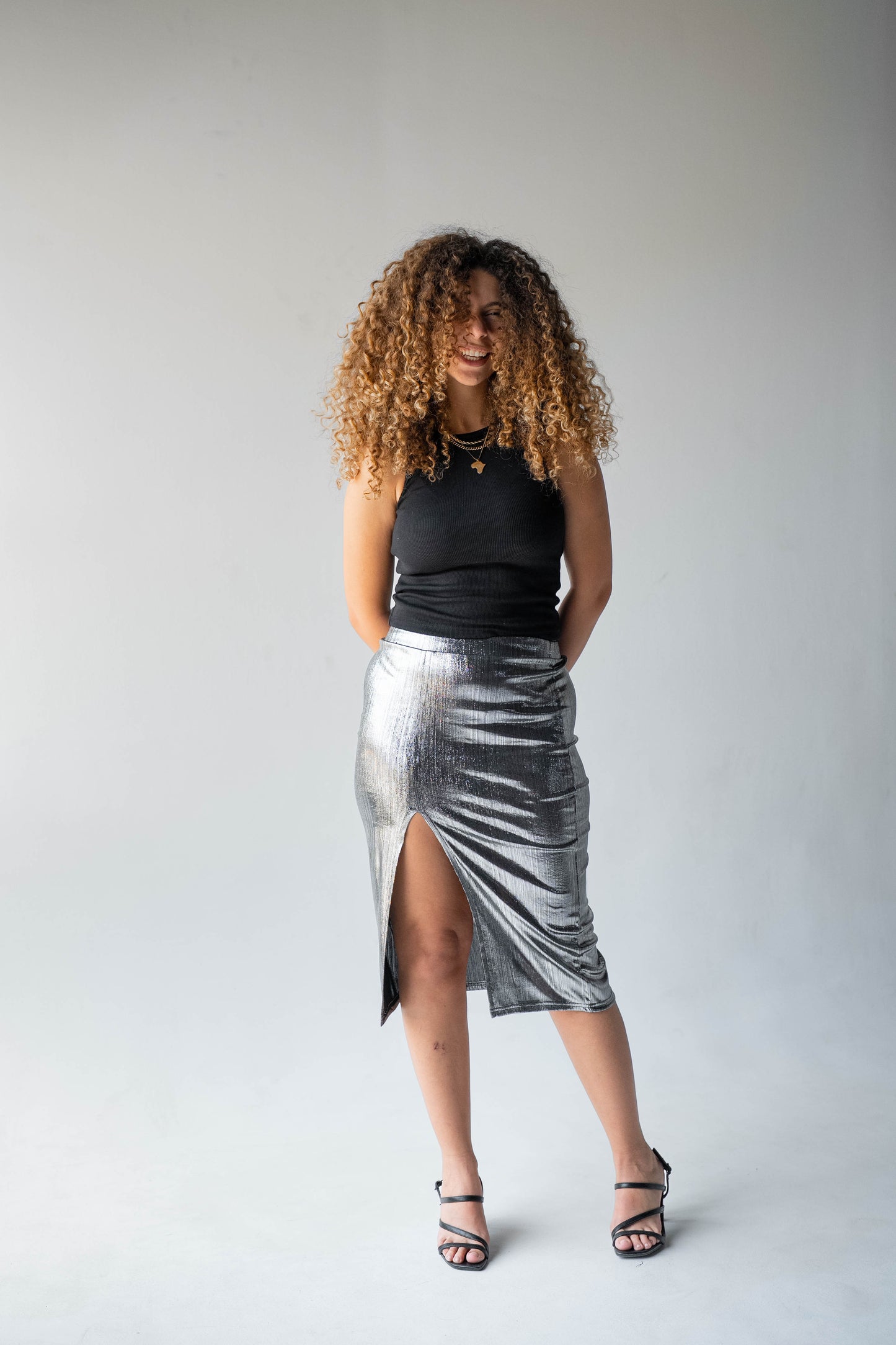 Disco Drama Skirt in Silver