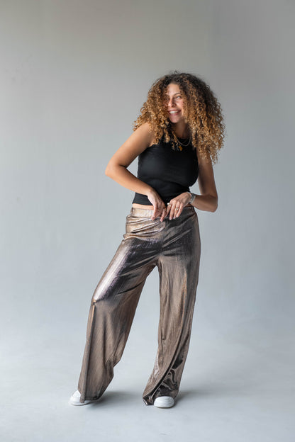 Disco Drama Pants in Gold