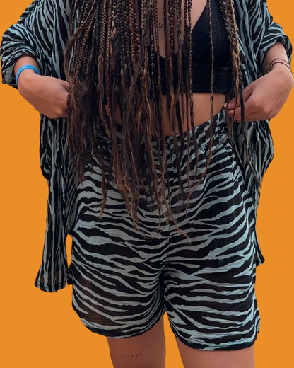 Blue Zebra Kimono